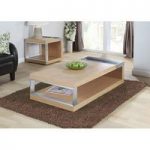 Happy Coffee Table Rectangular In Oak And Glass