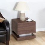 Grace Lamp Table In Walnut And Brushed Stainless Steel