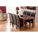 Nevada Dining Table And 6 Black Dining Chairs