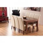 Nevada Dining Table And 6 Ivory Dining Chairs