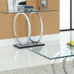 Olympus Clear Glass Console Table With Black Gloss Base