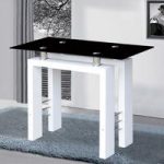 Kontrast Console Table In Black Glass With White High Gloss