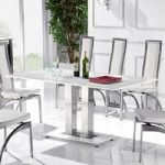 Romano II Large White Glass Dining Table Only