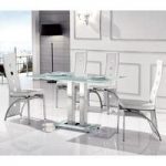 Romano II Large White Dining Table And 6 Manhattan Chairs