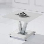Venus Lamp Table In White Glass