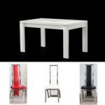 Modern High Gloss White Dining Table And 6 Dining Chairs