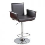 Alpha Brown Faux Leather Gas Lift Bar Stool