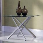 Adelphi Clear Glass Lamp Table With Cross Legs