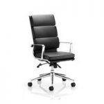 Savoy Office Chair In Black Bonded Leather With Castors