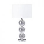 Glass Ball Table Lamp With Chrome Base And Coordinating Shades