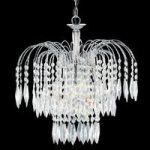 Crystal 3 Lamp Waterfall Chrome Finish Chandelier Ceiling Light