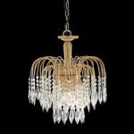 Crystal Lounge Waterfall Gold Plated Chandelier Ceiling Light
