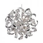 Curls 6 Lamp Chrome Flush Ceiling Light With Crystal Beads