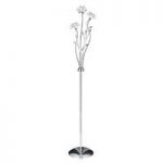 Bellis Chrome Floor Lamp With Delicate Clear Crystal Glass