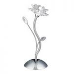Bellis Chrome Table Lamp With Delicate Clear Flower Glass