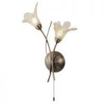 Lily Antique Brass 2 Light Wall Lamp