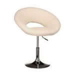 Polo Bistro Chair In Cream Faux Leather With Chrome Base