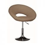 Polo Bistro Chair In Tan Faux Leather With Chrome Base