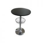 Venus Bar Table In Black With Chrome Base