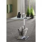 Memo Frosted Glass Side Table And Magazine Rack 20734