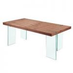 Newark Wooden Dining Table With Bent Glass Legs