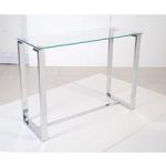 Megan Console Table Rectangular In Clear Glass With Chrome Base