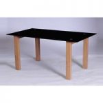 Alina Black Glass Large Dining Table