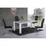 Danata White High Gloss Designer Dining Table And 4 Chairs