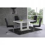 Space White High Gloss Dining Set And 4 Chairs