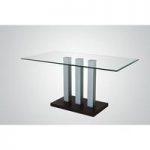 Villa Clear Glass Rectangular Dining Table Only