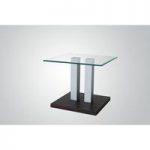 Villa Side Lamp Table In Clear Glass Top