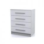Ontario 4 Drawer Chest In White High Gloss