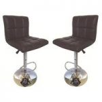 Blenheim Bar Stools In Brown Faux Leather in A Pair