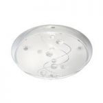 Flush Ceiling Light In Frosted Patterned Glass