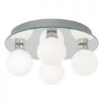 Bathroom Ceiling Light Round In Chrome With Opal Glass