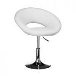 Polo Bistro Chair In White Faux Leather With Chrome Base