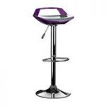Comfy Bar Stool In Grey And Purple ABS With Chrome Base
