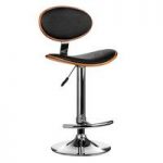 Break Bar Stool In Black Faux Leather With Chrome Base