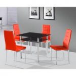 Callisto Glass Dining Table With 2 Nova Dining Chair
