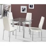 Callisto Clear Glass Dining Table And 4 Nova Dining Chairs