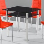 Callisto Black Glass Dining Table Only