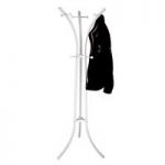 Modern Metal Coat Stand In White With 9 Hooks