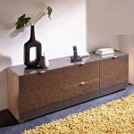 Perla TV Sideboard In Graphite Glass And Canadian Oak