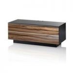 Munich Wooden TV Stand In Black Glass Top With Drawer