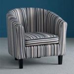 Oxford Stripe Fabric Tub Chair