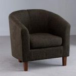 Oxford Dark Brown Fabric Tub Chair