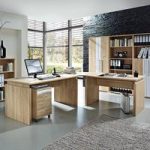 Master Canadian Oak Corner Computer Desk with Cabinet