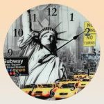New York Glass Wall Clock