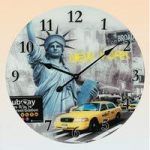 Liberty Statue Glass Wall Clock