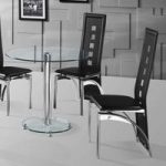 Kristof Glass Dining Table And 2 Black Miller Chairs